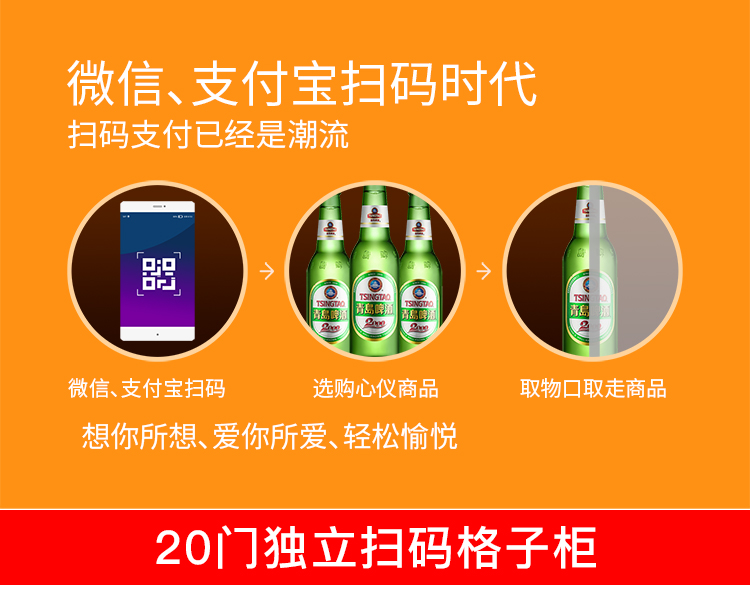 優(yōu)趣生活自動售賣機(jī) 獨(dú)立掃碼20門格子柜 無人新零售(圖2)